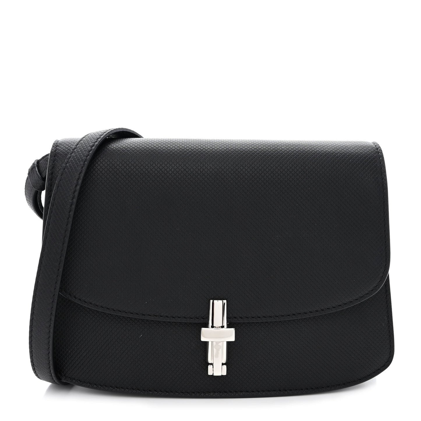 Stamped Saddle Calfskin The Sofia 8.75 Crossbody Black
