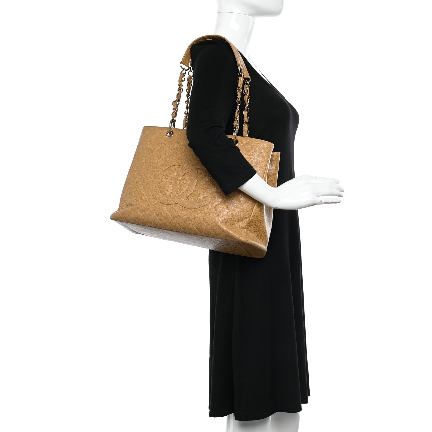 Chanel Caviar Quilted Grand Shopping Tote GST Beige 2 of 11