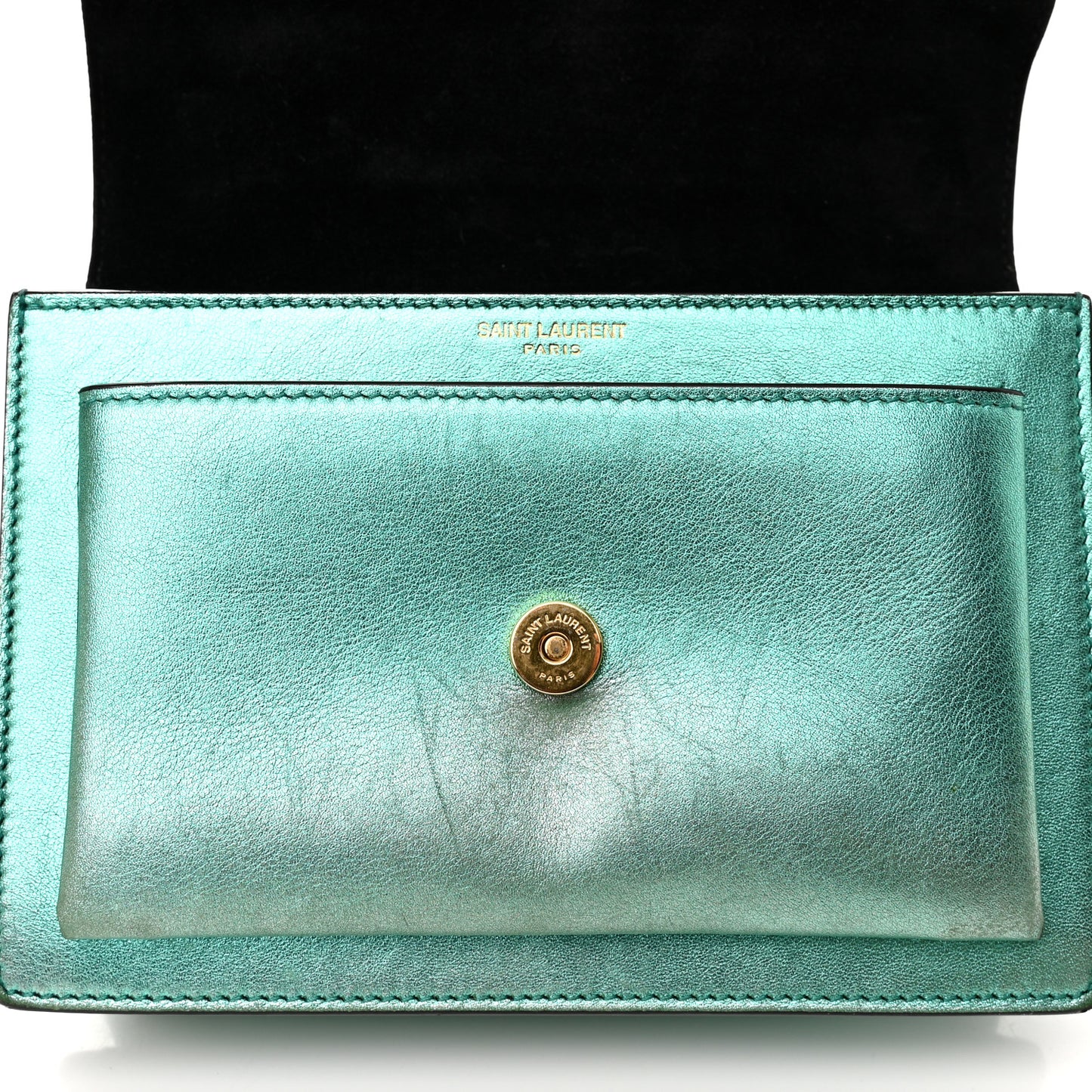 Metallic Calfskin Small Monogram Sunset Chlorophille