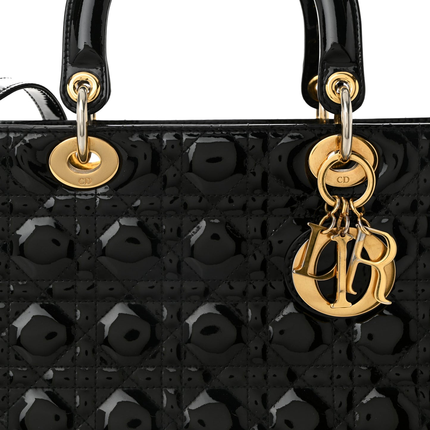 Patent Cannage Large Lady Dior Black