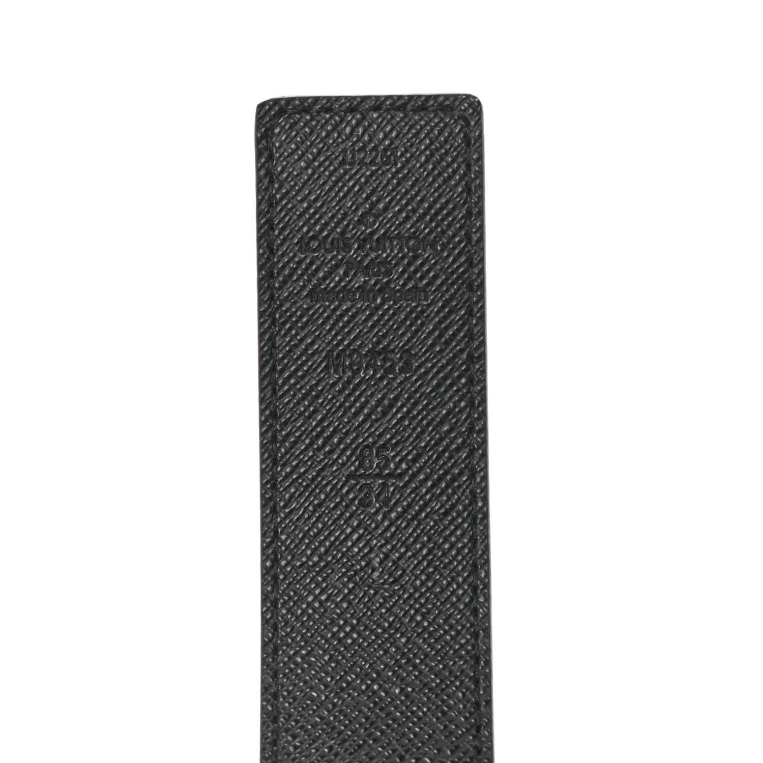 Louis Vuitton Calfskin Monogram 30mm LV Initiales Reversible Belt 85 34 Black 3 of 5