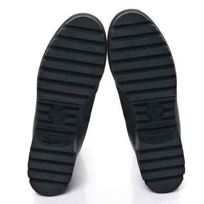 Suede Calfskin Jacquard Since 1854 Laureate Platform Desert Boots 40 Black