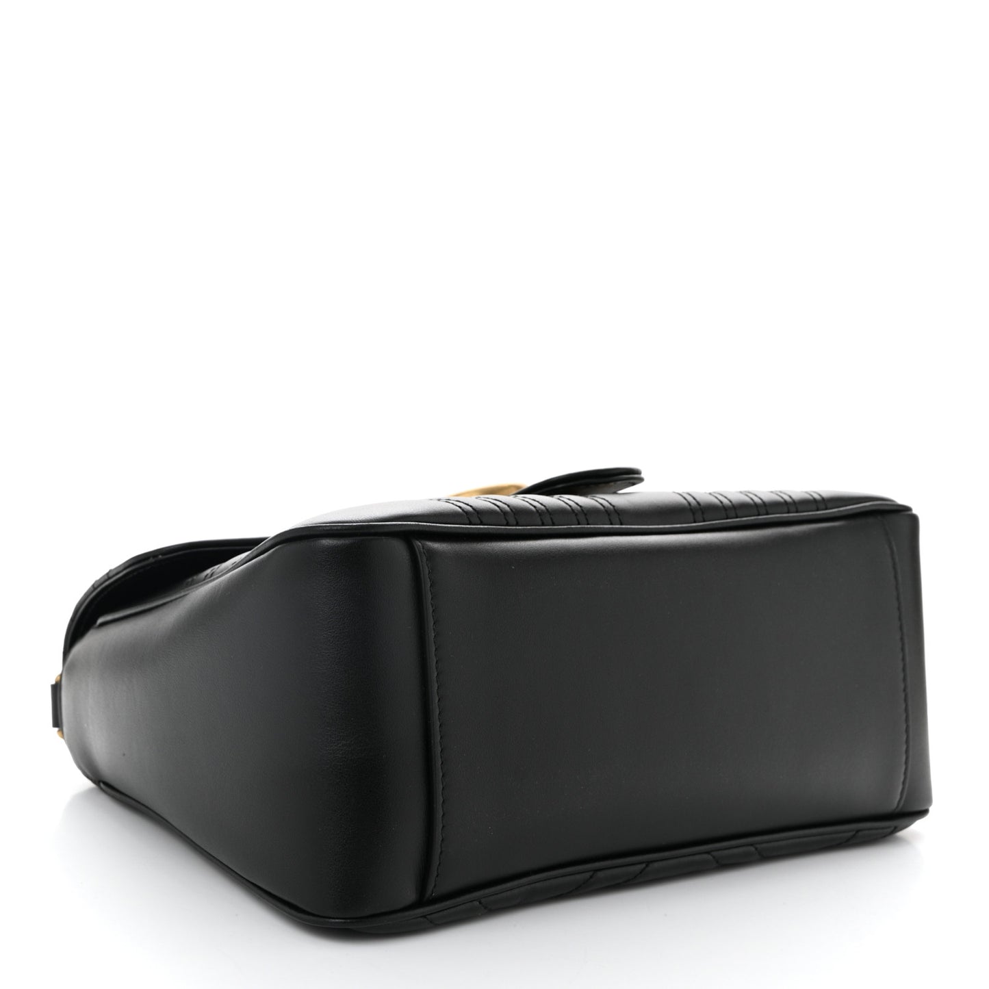 Calfskin Matelasse Small GG Marmont Top Handle Shoulder Bag Black