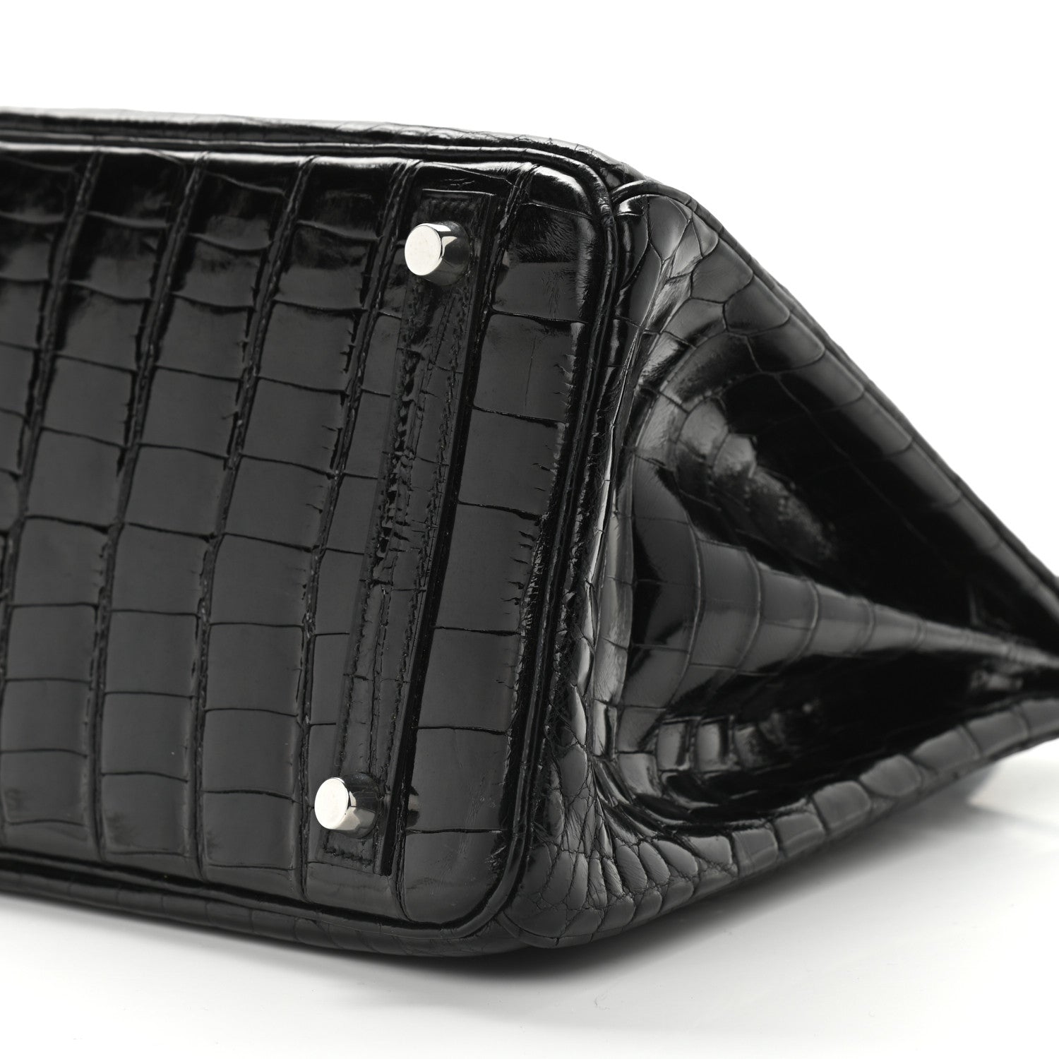 Hermes Shiny Niloticus Crocodile Birkin 30 Black 9 of 10