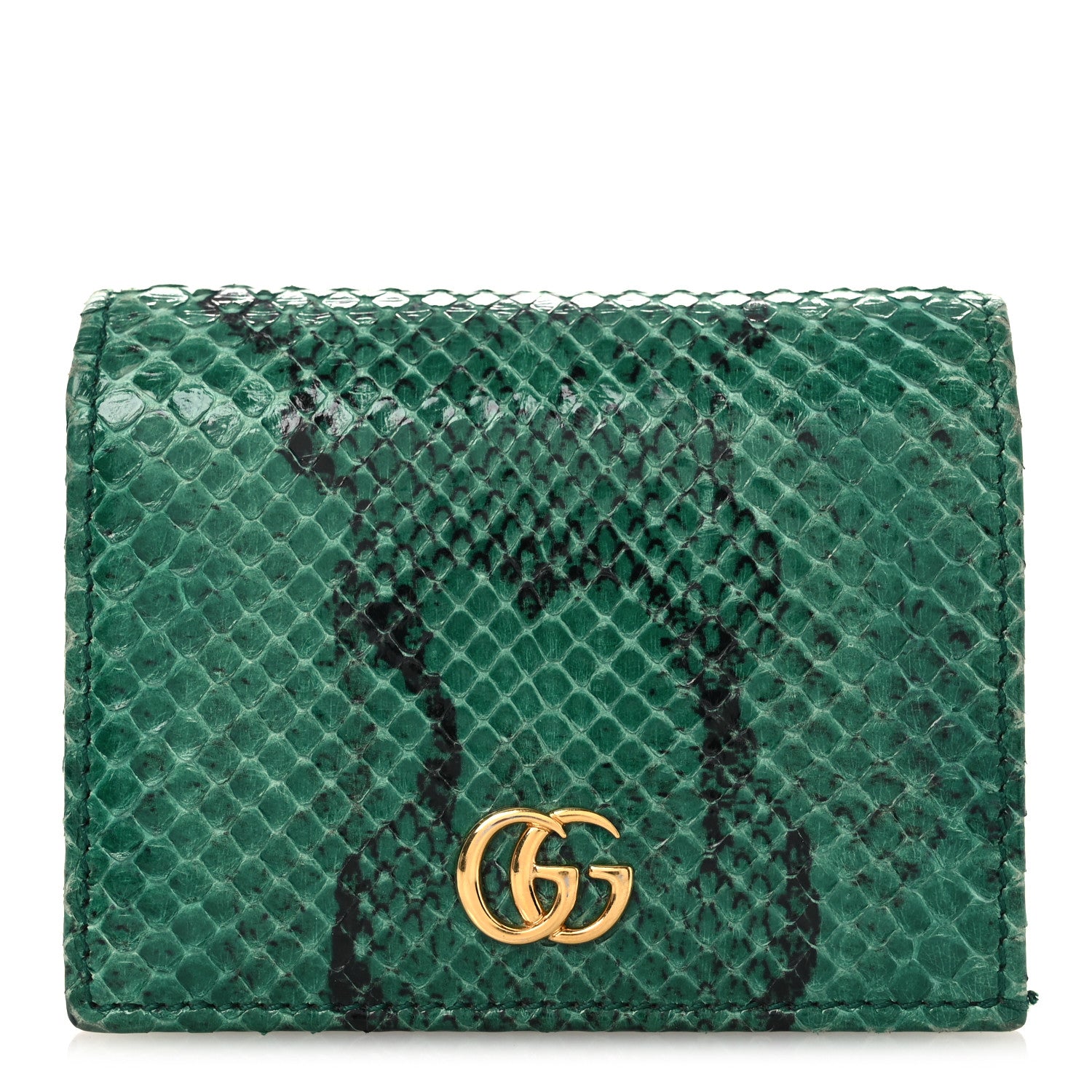 Gucci Snakeskin GG Marmont Card Case Green 1828006 – FASHIONPHILE