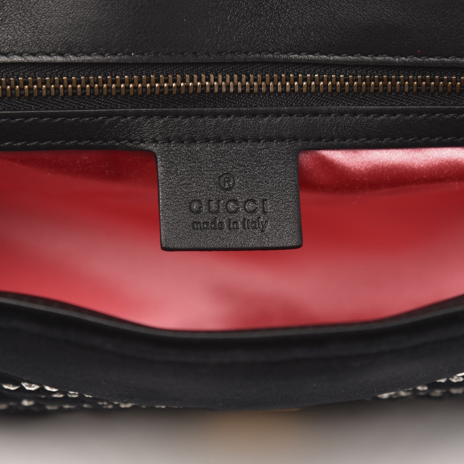 Gucci Velvet Matelasse Marquise Crystals Embroidered Small GG Marmont Shoulder Bag Black 6 of 10