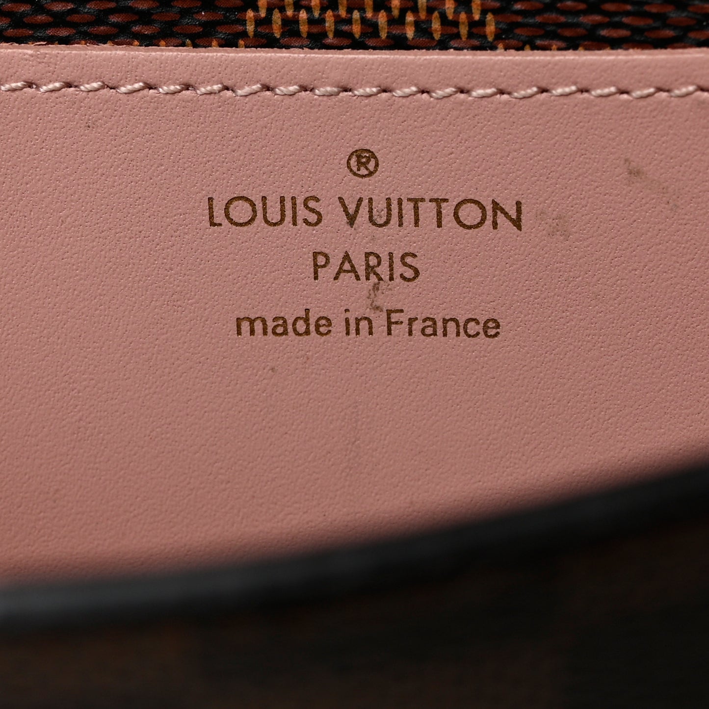 Damier Ebene Croisette Chain Wallet Rose Ballerine