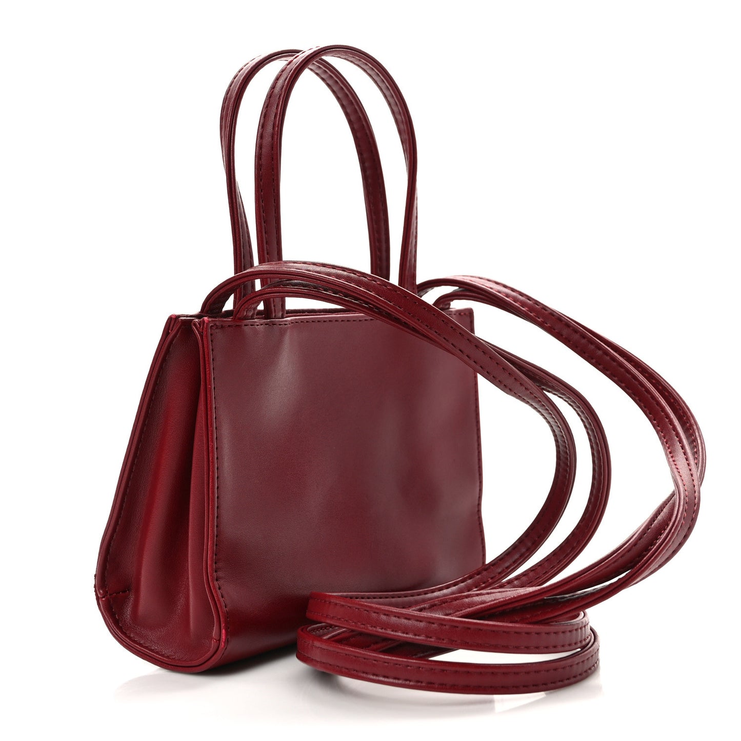 Vegan Leather Small Shopping Bag Oxblood