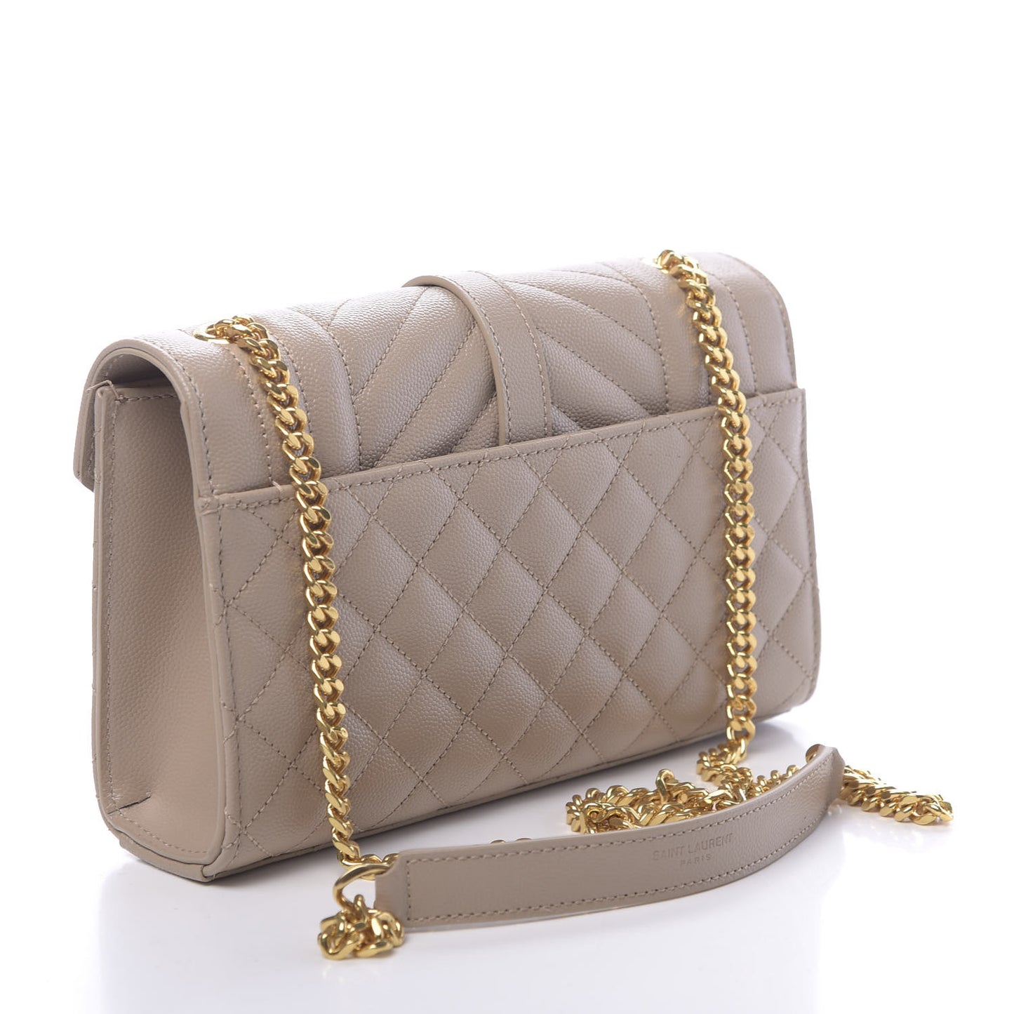 Grain De Poudre Textured Mixed Matelasse Triquilt Small Monogram Satchel Dark Beige