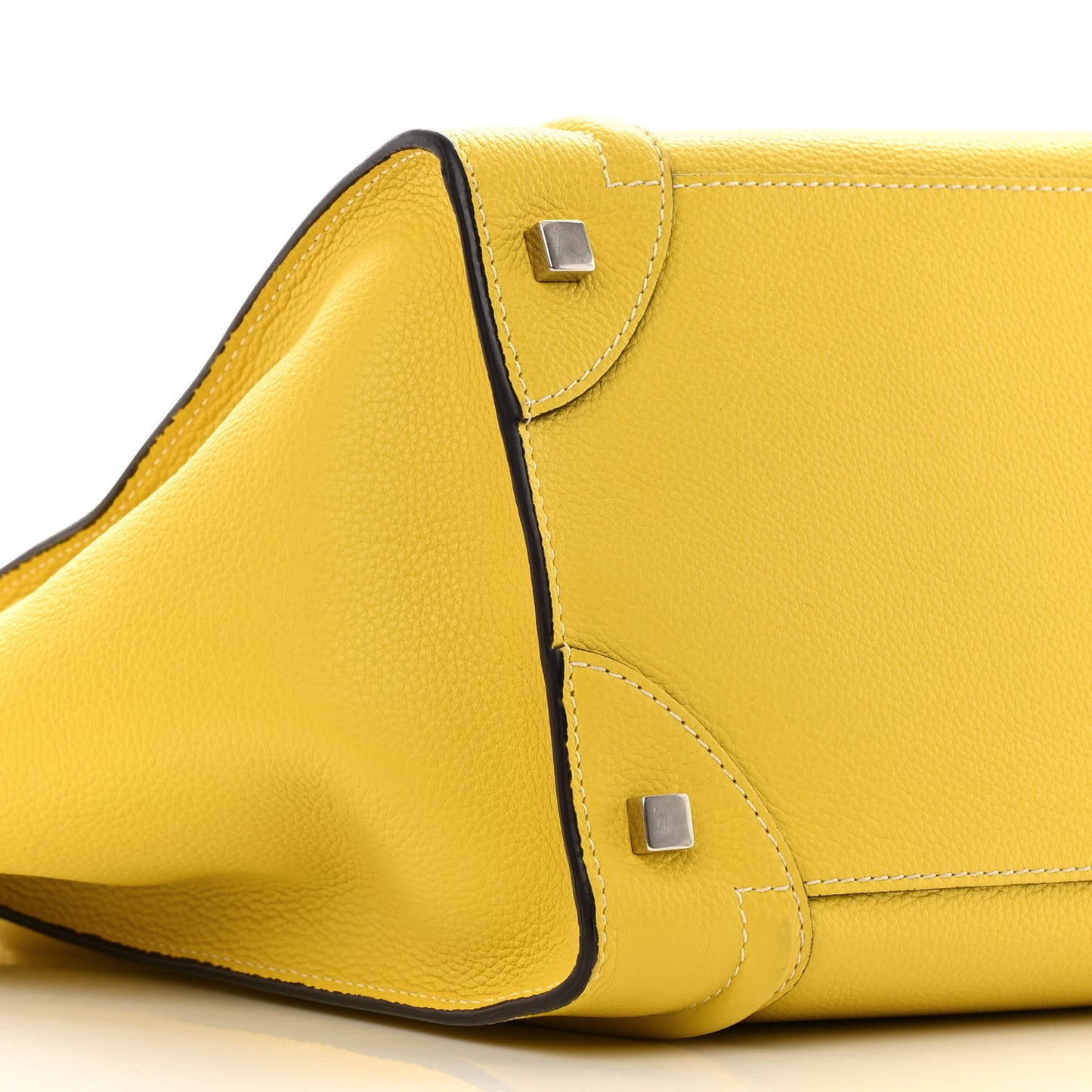 Drummed Calfskin Mini Luggage Citron