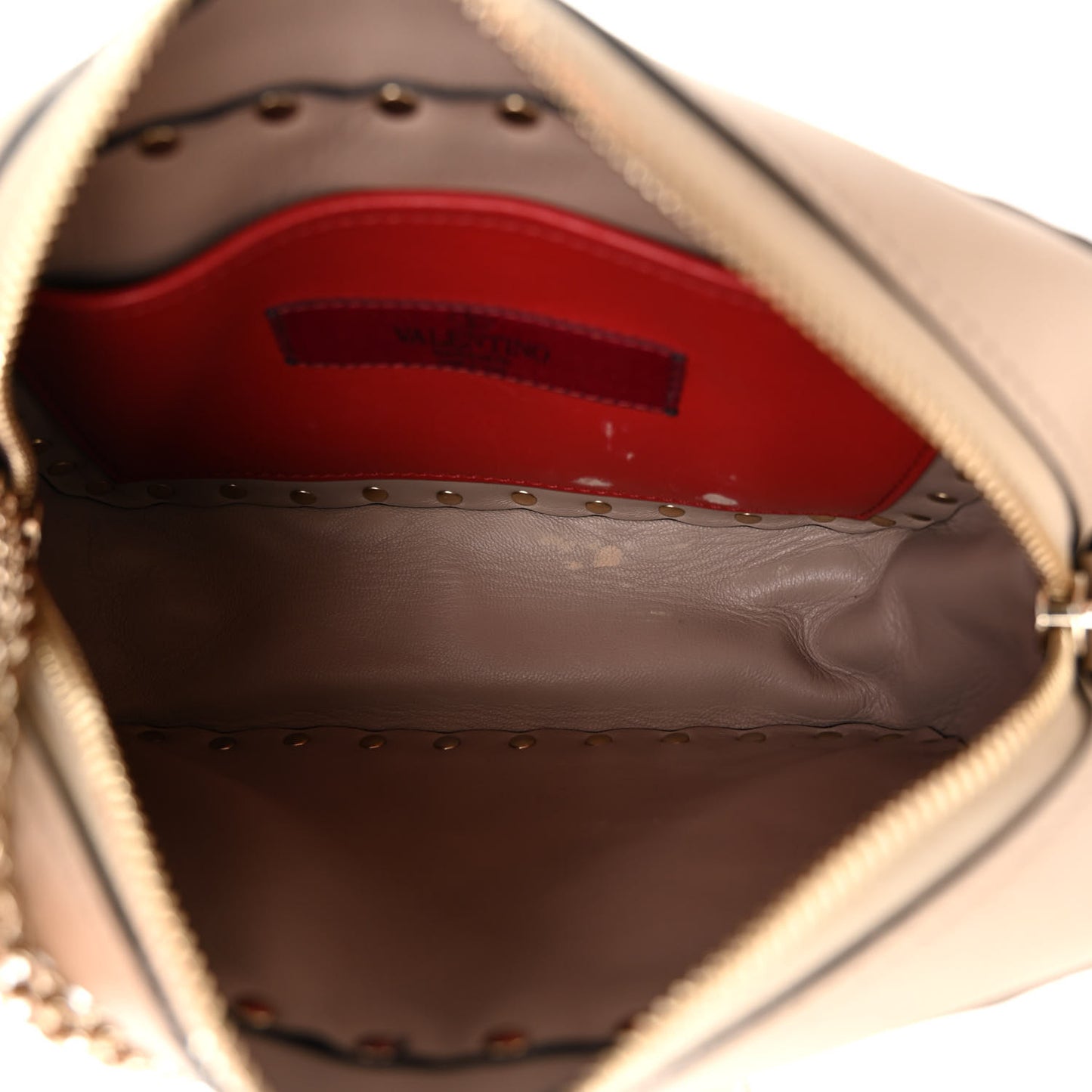 Metallic Nappa Rockstud Spike Camera Crossbody Bag Skin