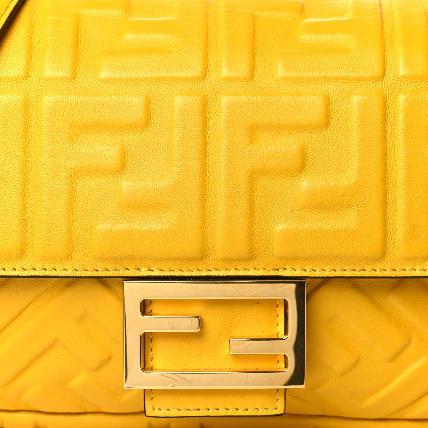Nappa FF 1974 Embossed Baguette Mimosa