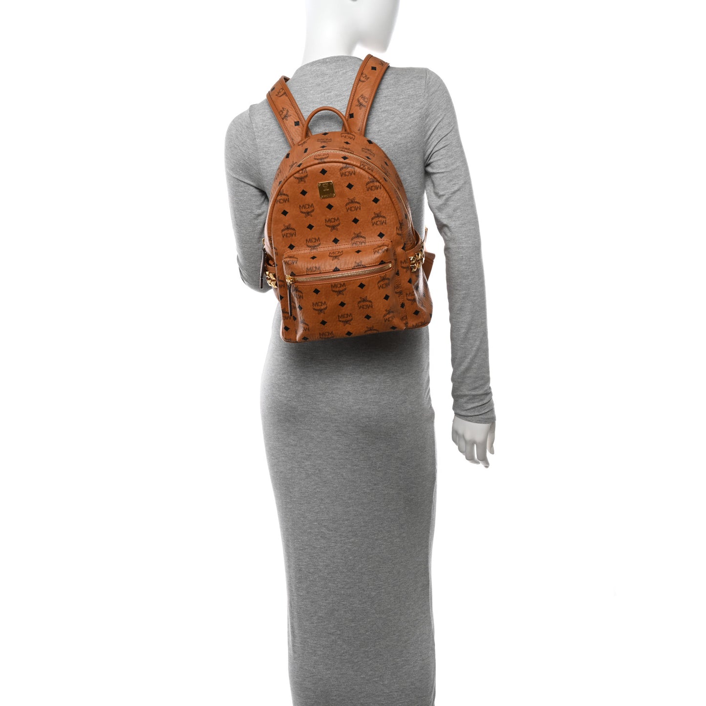 Visetos Small Side Stud Stark Backpack Cognac