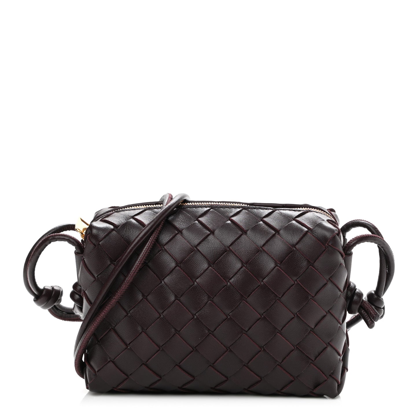 Nappa Intrecciato Mini Loop Camera Bag Grape