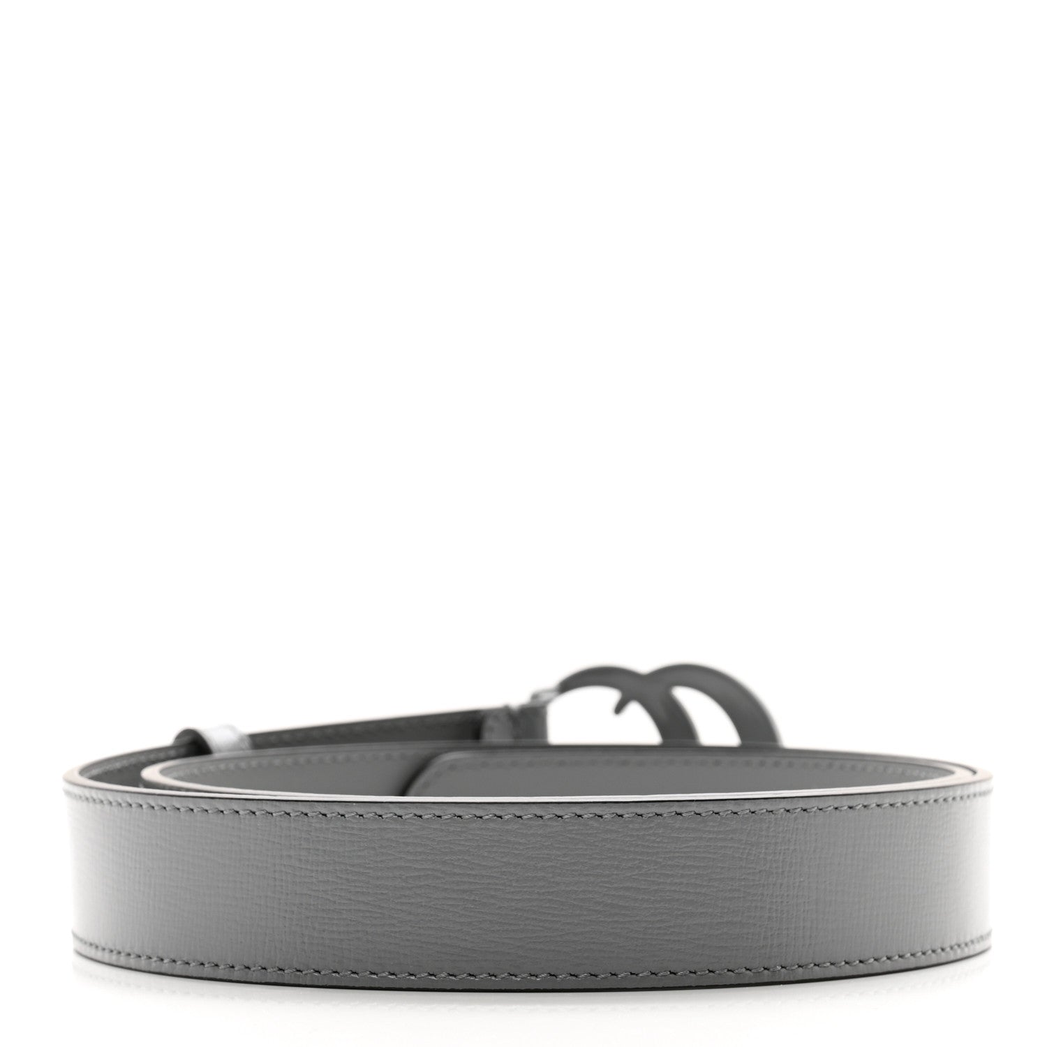 Gucci Azalea Calfskin Enamel Monochrome Double G 30mm Belt 85 34 Deep Grey 2 of 4