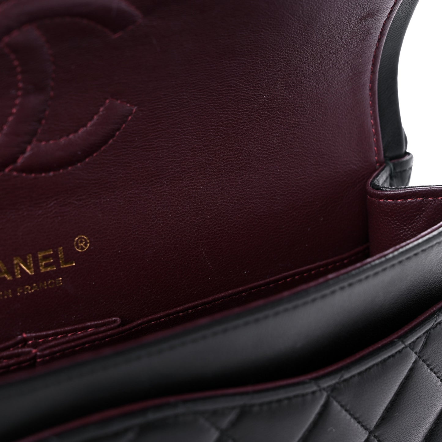 Lambskin Quilted Medium Double Flap Black