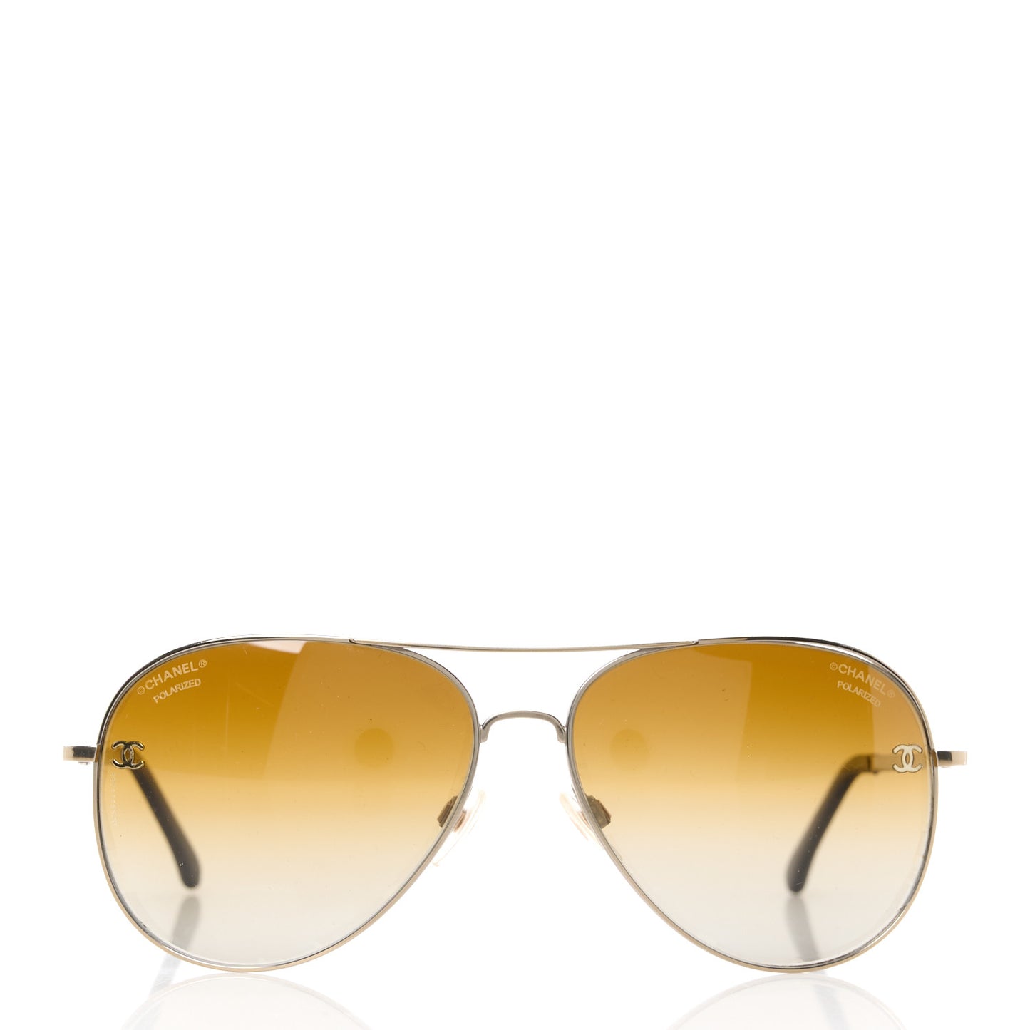 Metal Polarized Aviator CC Sunglasses 4189-T-Q Brown