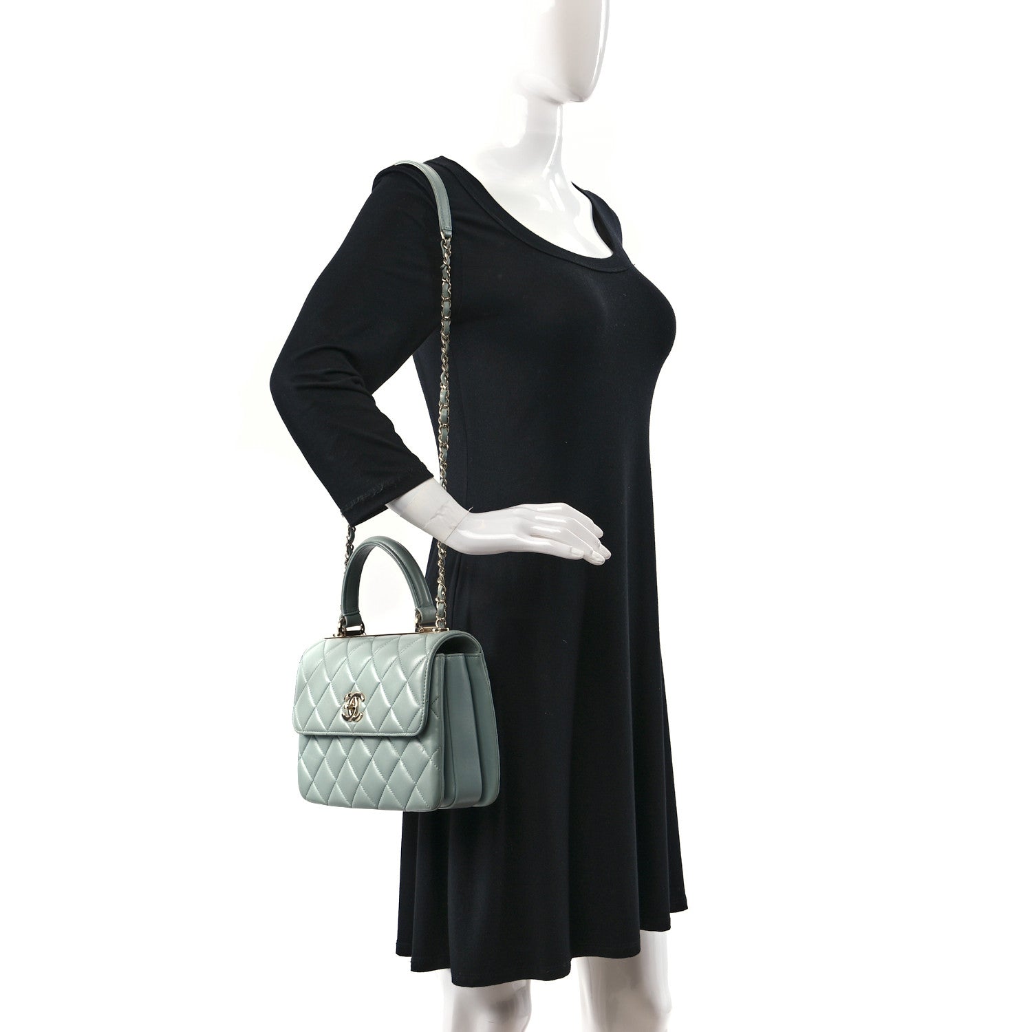 Chanel Lambskin Quilted Small Trendy CC Flap Dual Handle Bag Blue 2 of 10