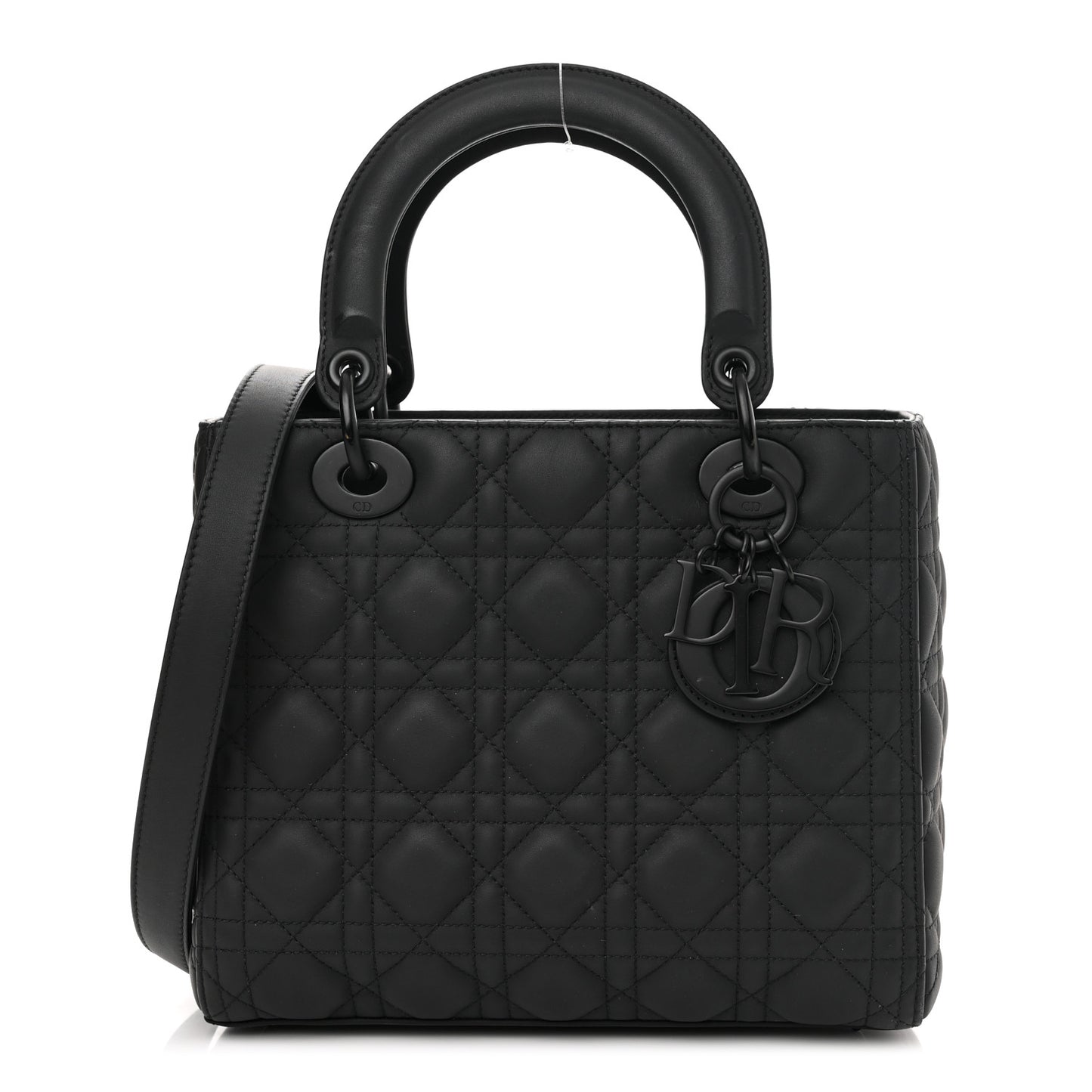 Ultra Matte Calfskin Cannage Medium Lady Dior Black