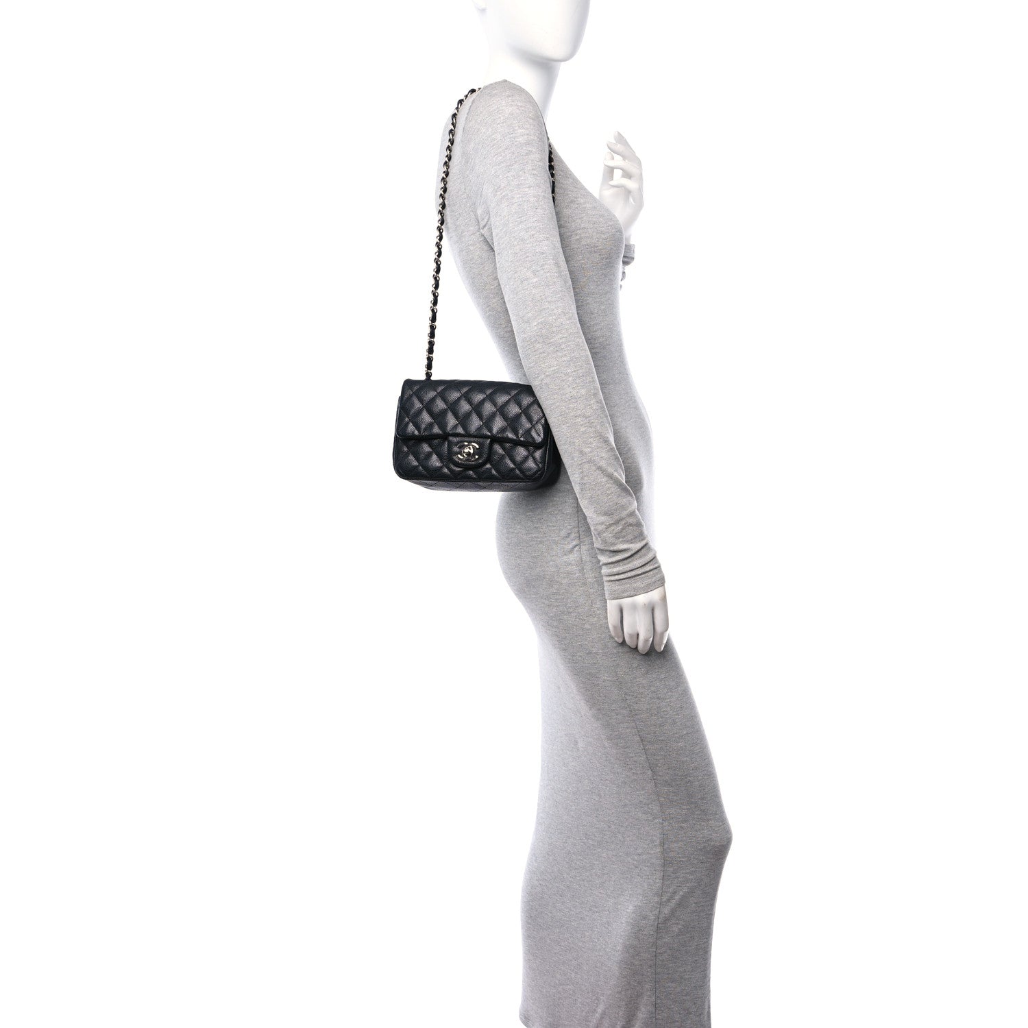 Chanel Caviar Quilted Mini Rectangular Flap Black 2 of 10