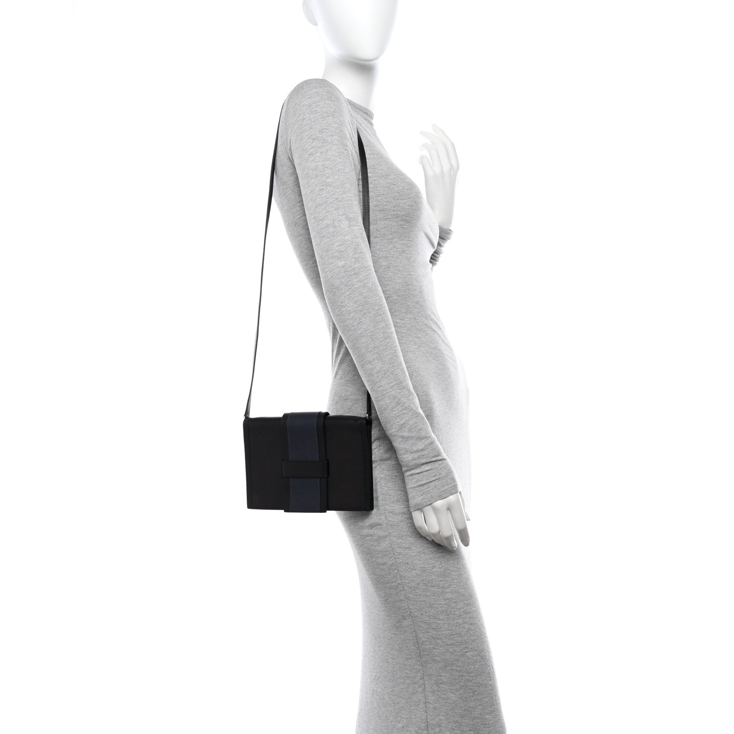 Hermes Evergrain Evercolor H Passant Clutch Bleu Indigo Black Bleu Nuit 2 of 12