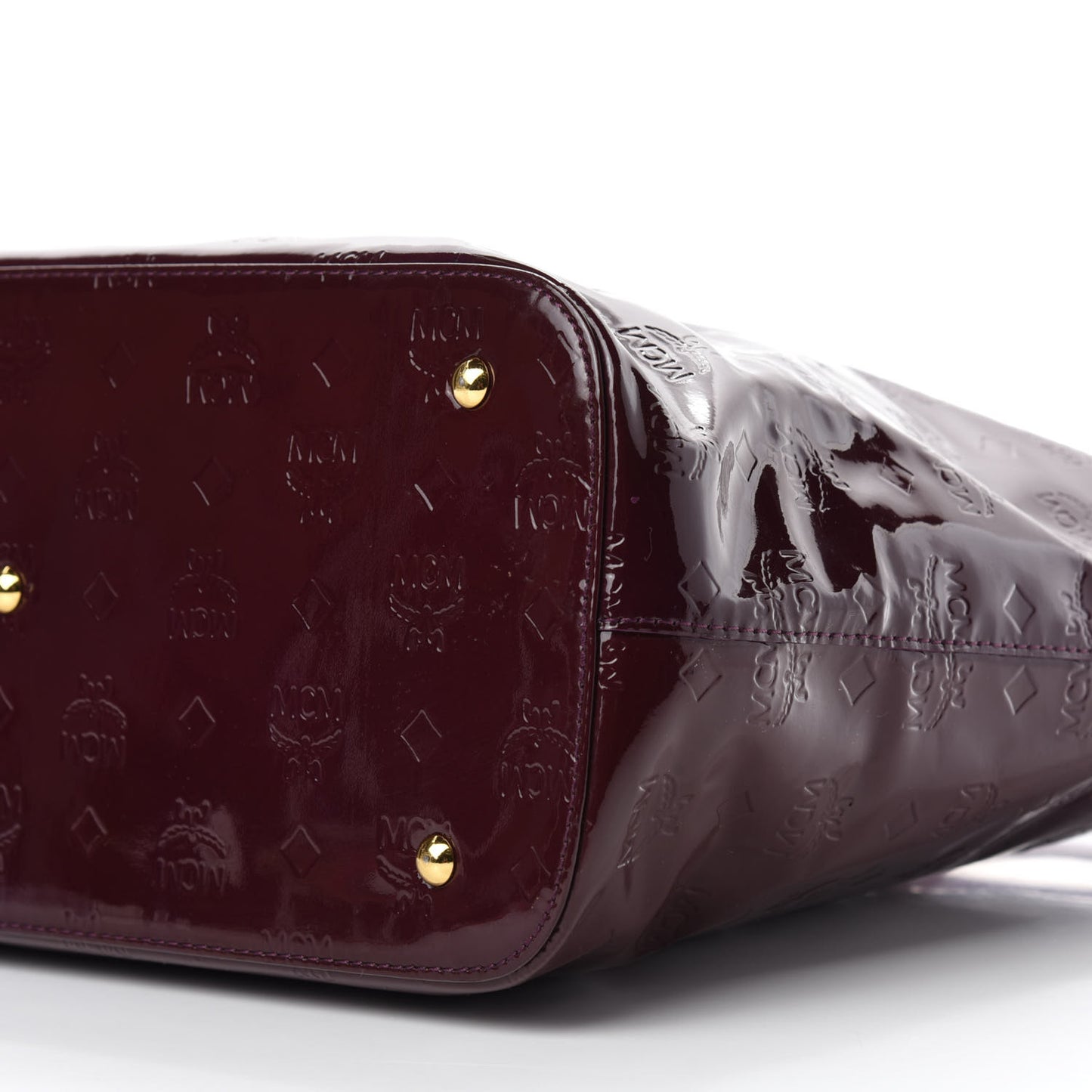Patent Monogram Tote Burgundy