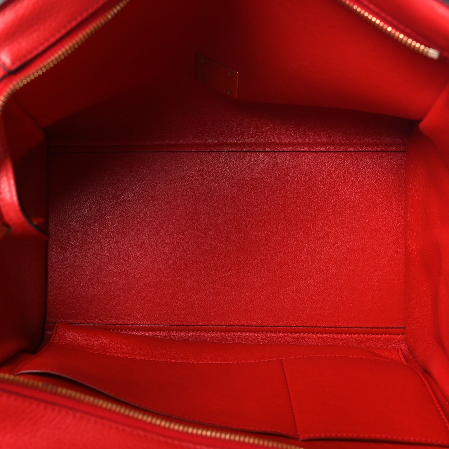 Drummed Calfskin Suede Large Trapeze Coquelicot