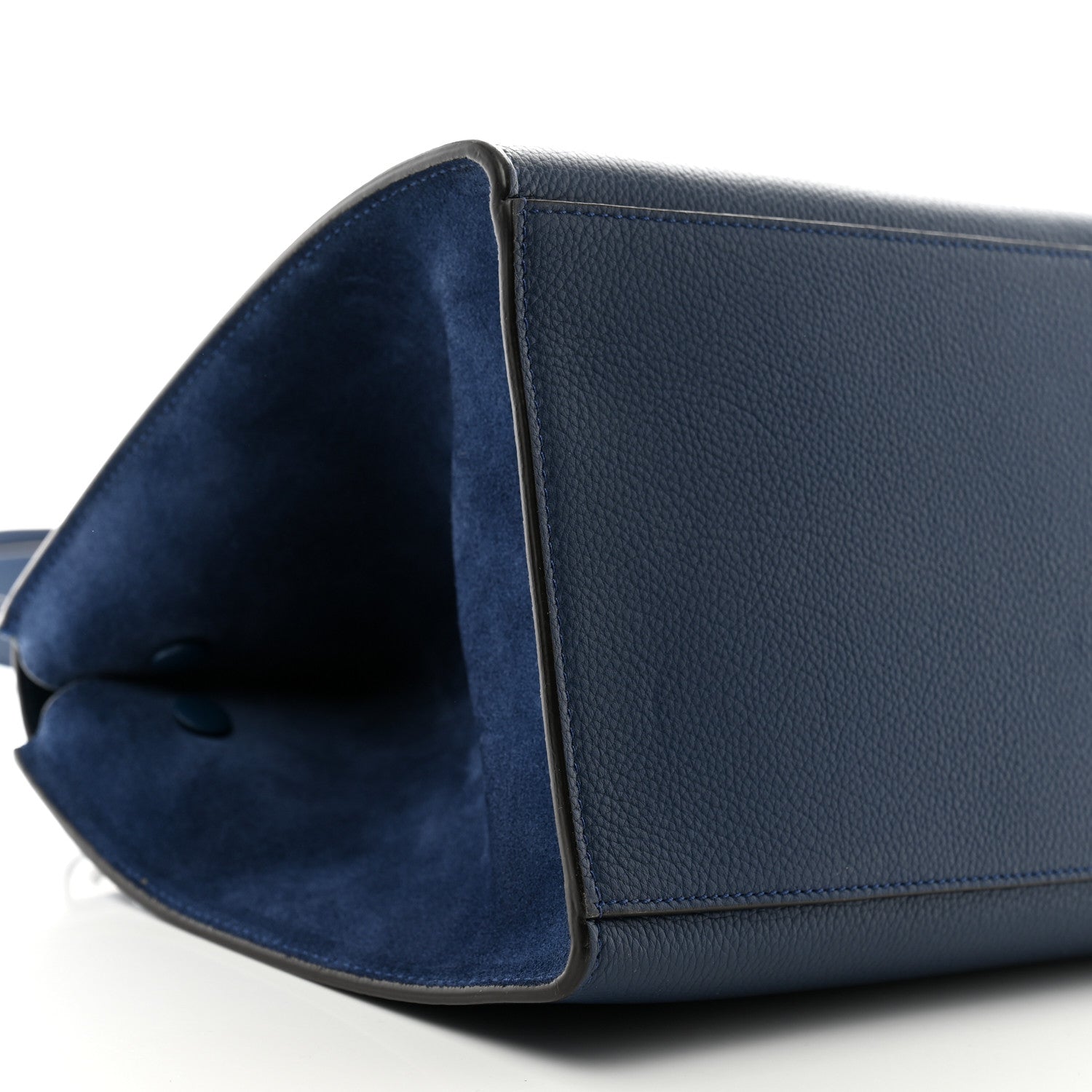 Celine Drummed Calfskin Suede Medium Trapeze Ocean Bue 8 of 12