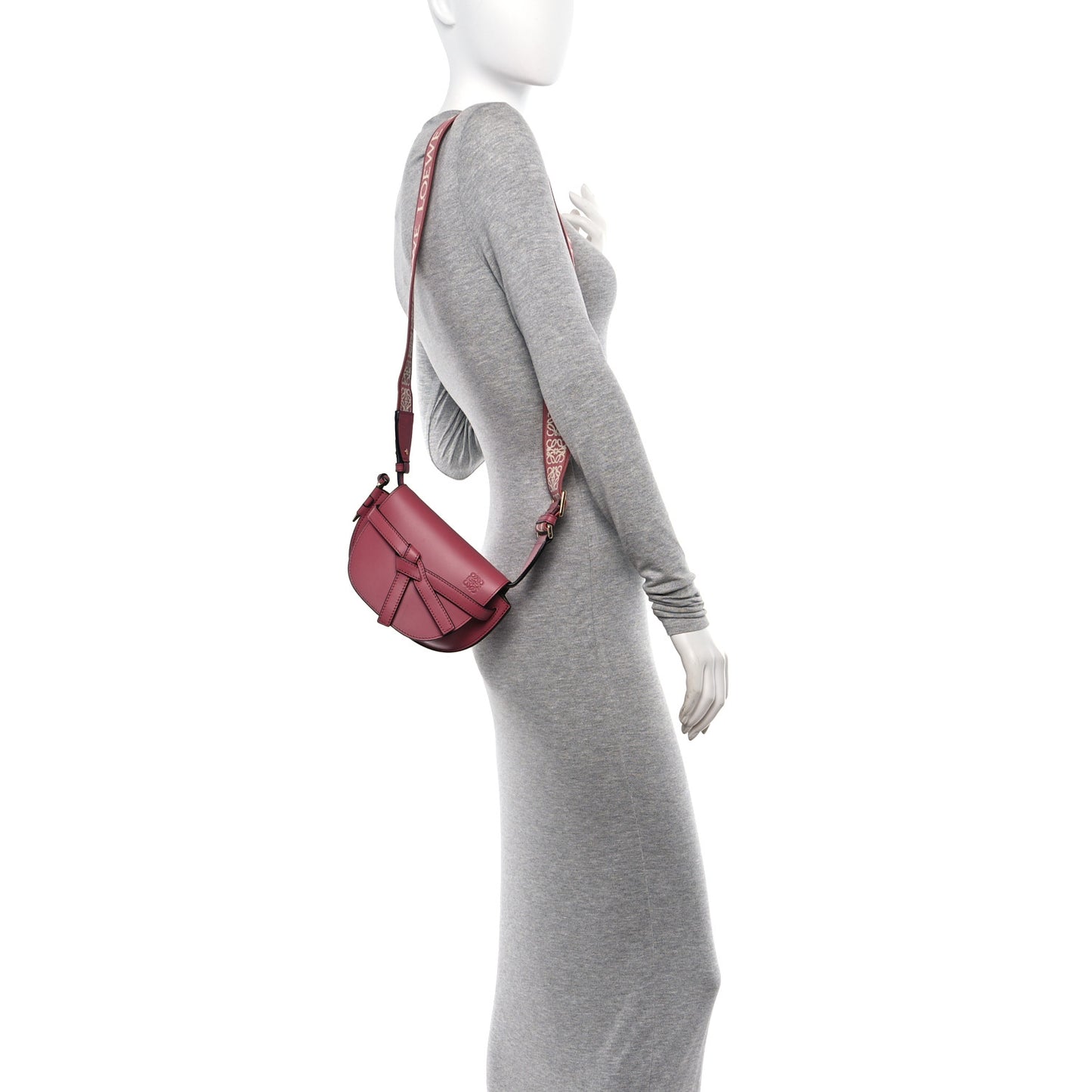 Calfskin Jacquard Mini Gate Dual Bag Plumrose