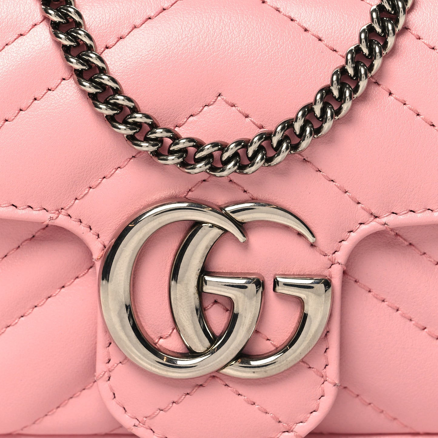Calfskin Matelasse Super Mini GG Marmont Shoulder Bag Wild Rose