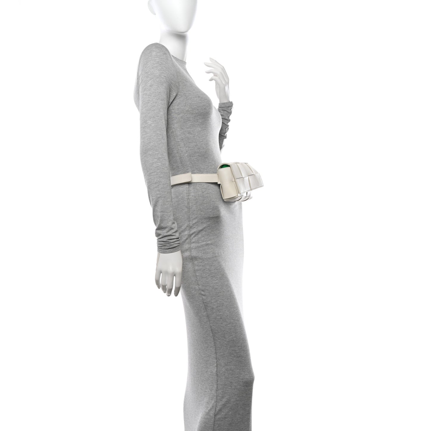 Nappa Maxi Intreccio The Belt Cassette Bag White