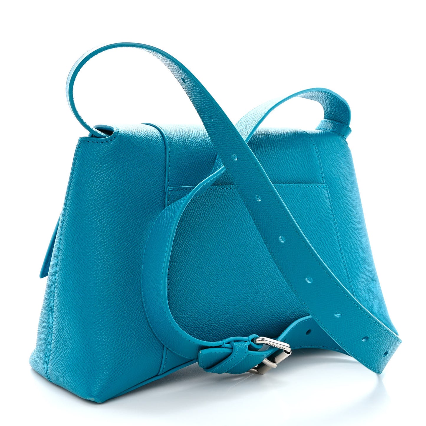Grained Calfskin Small Downtown Shoulder Bag Turquoise