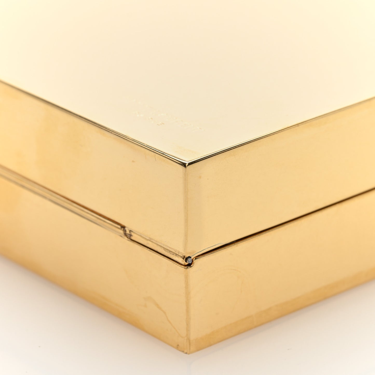 Metal Tuxedo Box Clutch Gold