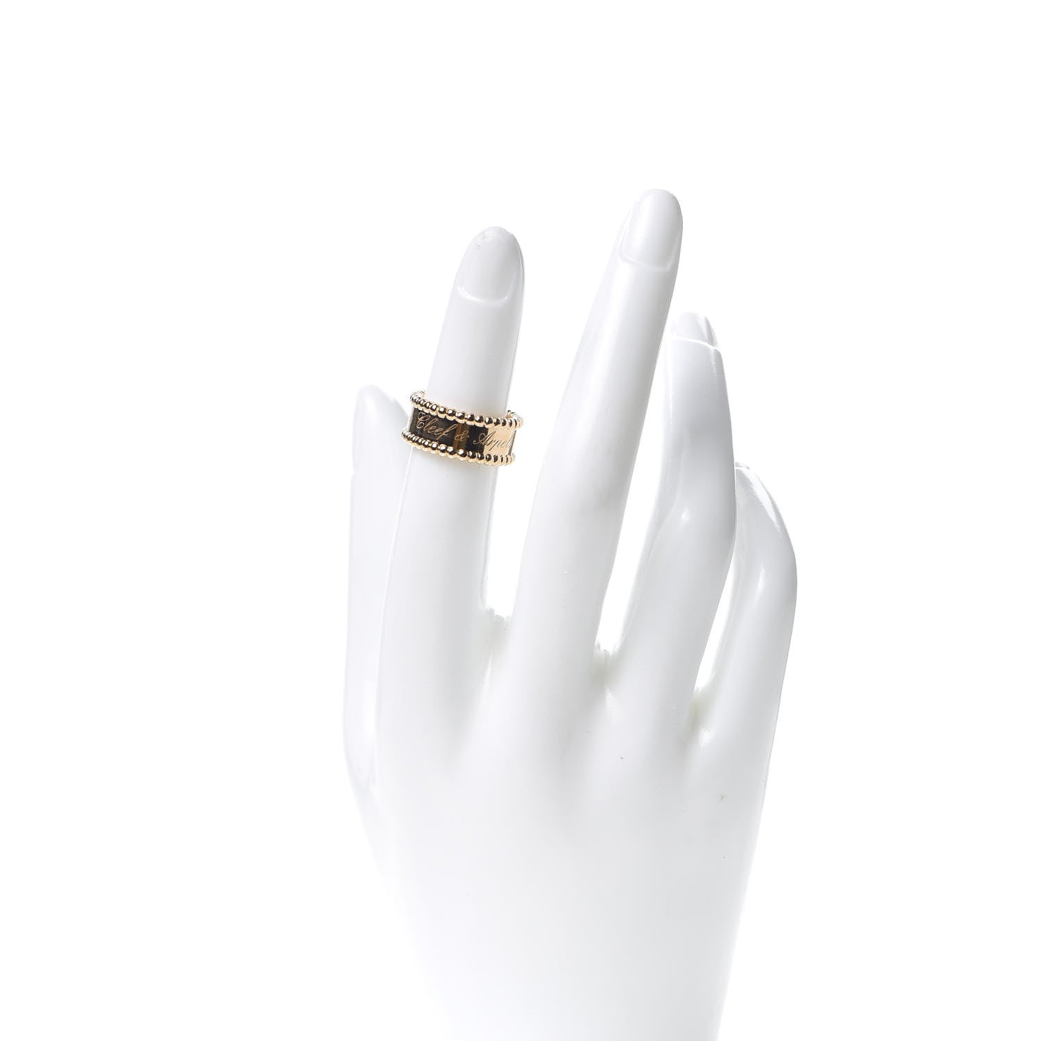 Van Cleef & Arpels 18K Yellow Gold Perlee Signature Ring 47 4.5 2 of 7