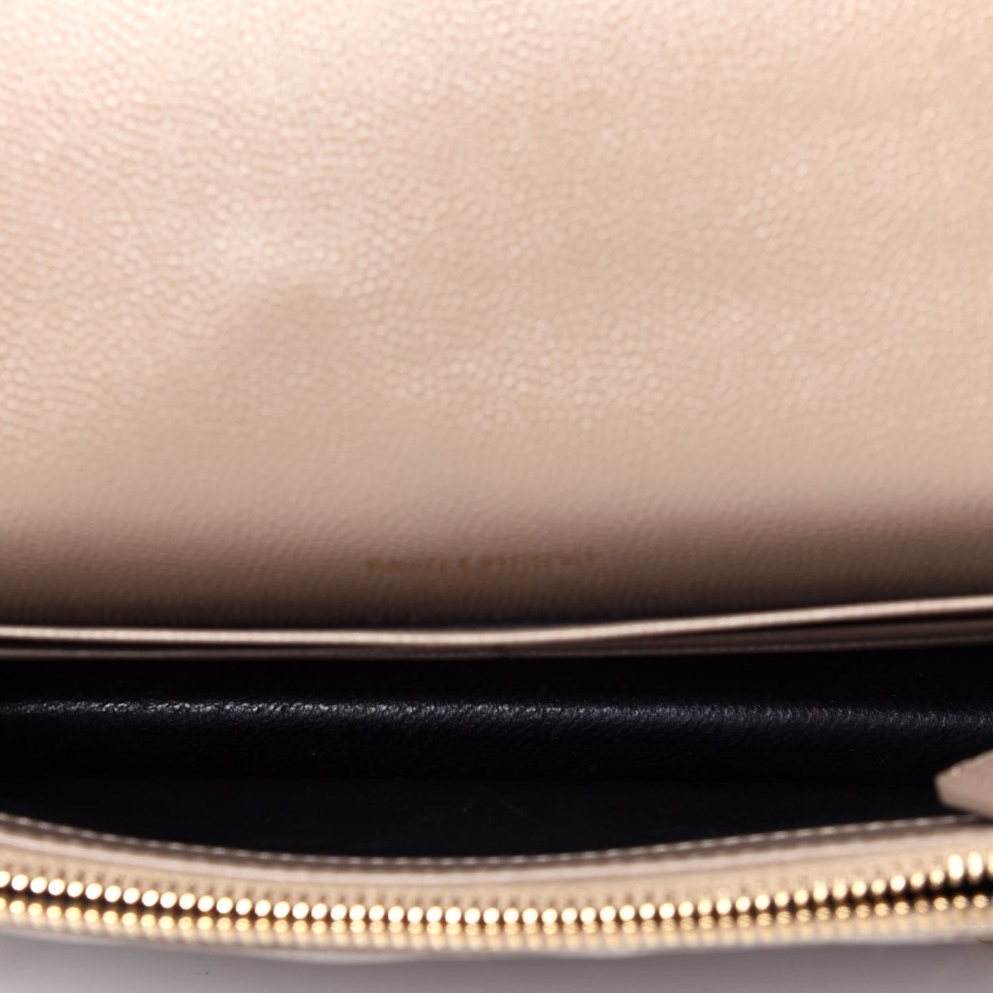 Grain De Poudre Matelasse Chevron Monogram Envelope Chain Wallet Dark Beige