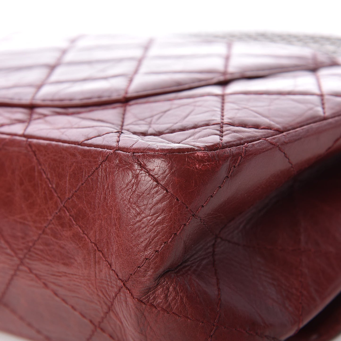 Aged Calfskin Quilted 2.55 Reissue 228 Flap Dark Red
