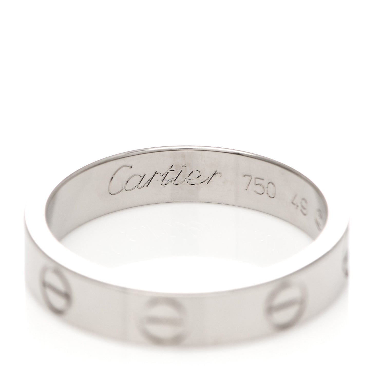 18K White Gold 3.5mm LOVE Wedding Band Ring 49 5