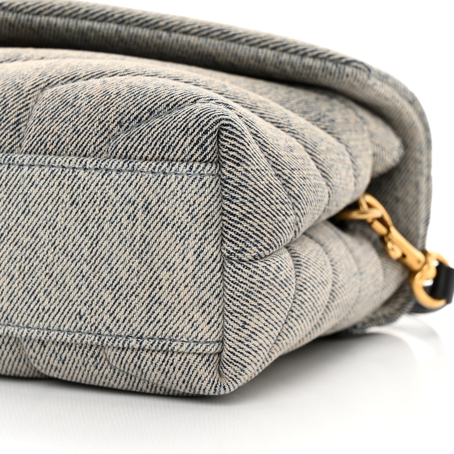 Saint Laurent Denim Y Quilted Monogram Toy Loulou Crossbody Bag Grey 10 of 11