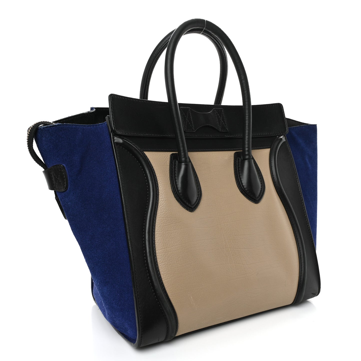 Elephant Calfskin Suede Mini Tri-Color Luggage Sand