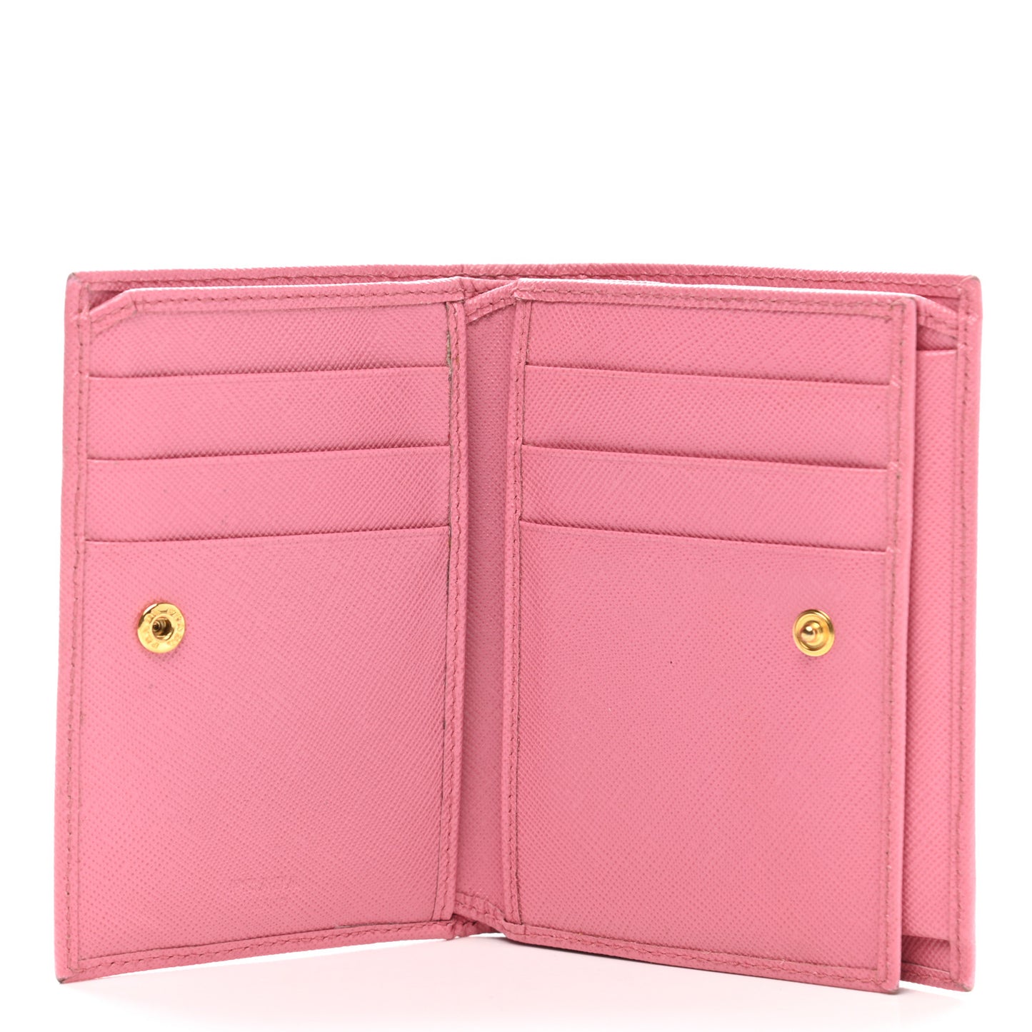 Saffiano Metal Compact Snap Bi-Fold Wallet Petalo