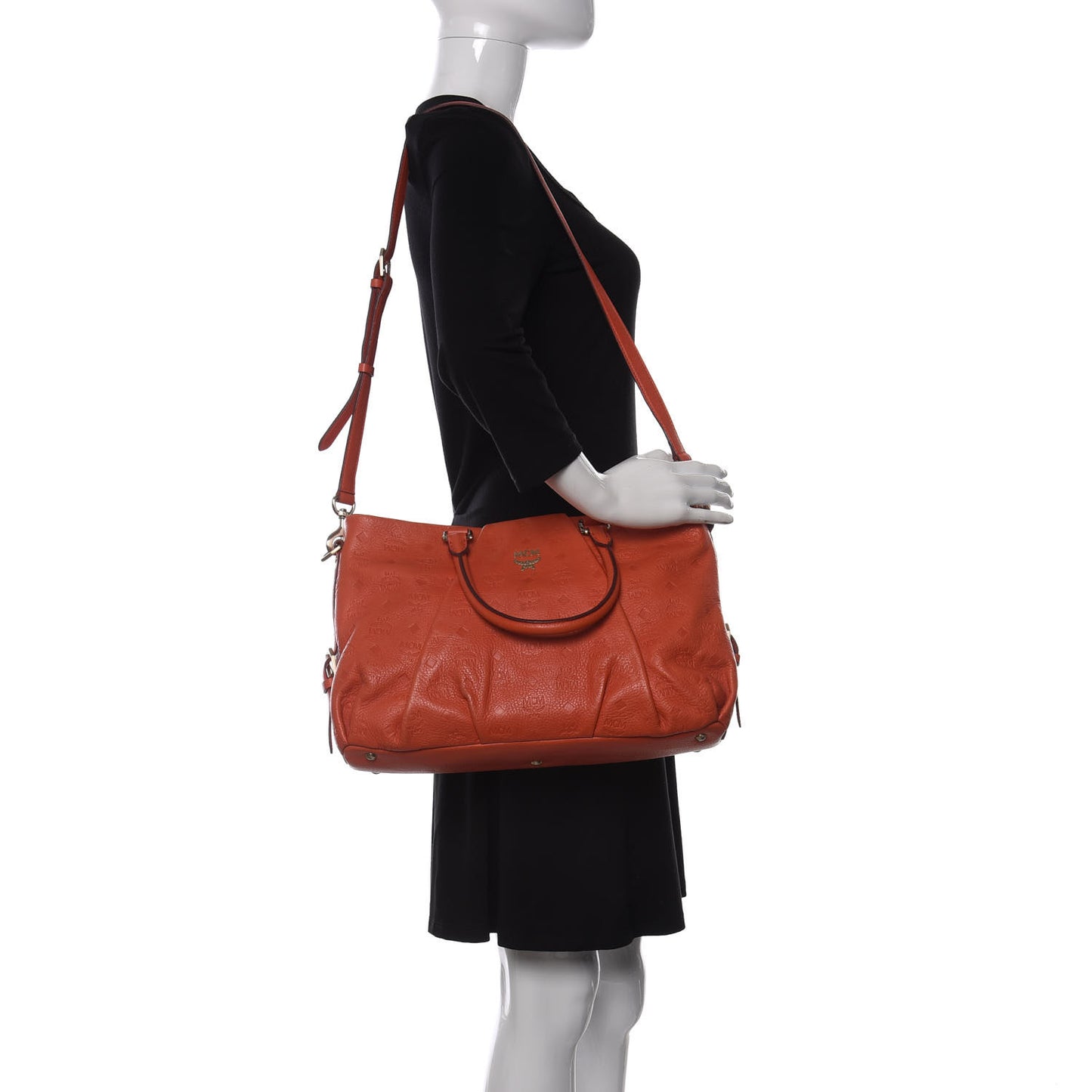 Calfskin Ottomar Monogram Tote Orange
