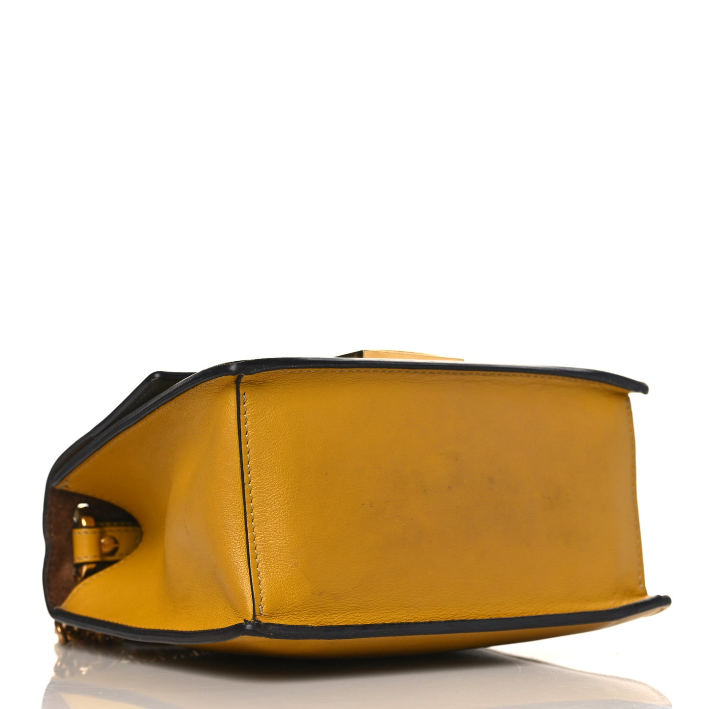 Vitello Grace Matte Small Kan U Shoulder Bag Yellow