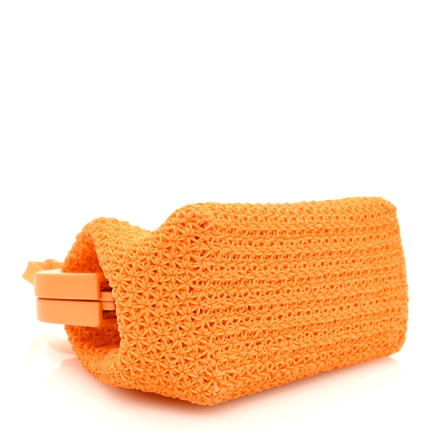 Bottega Veneta Rubber Crochet Small The Point Triangle Bag Tangerine 4 of 9