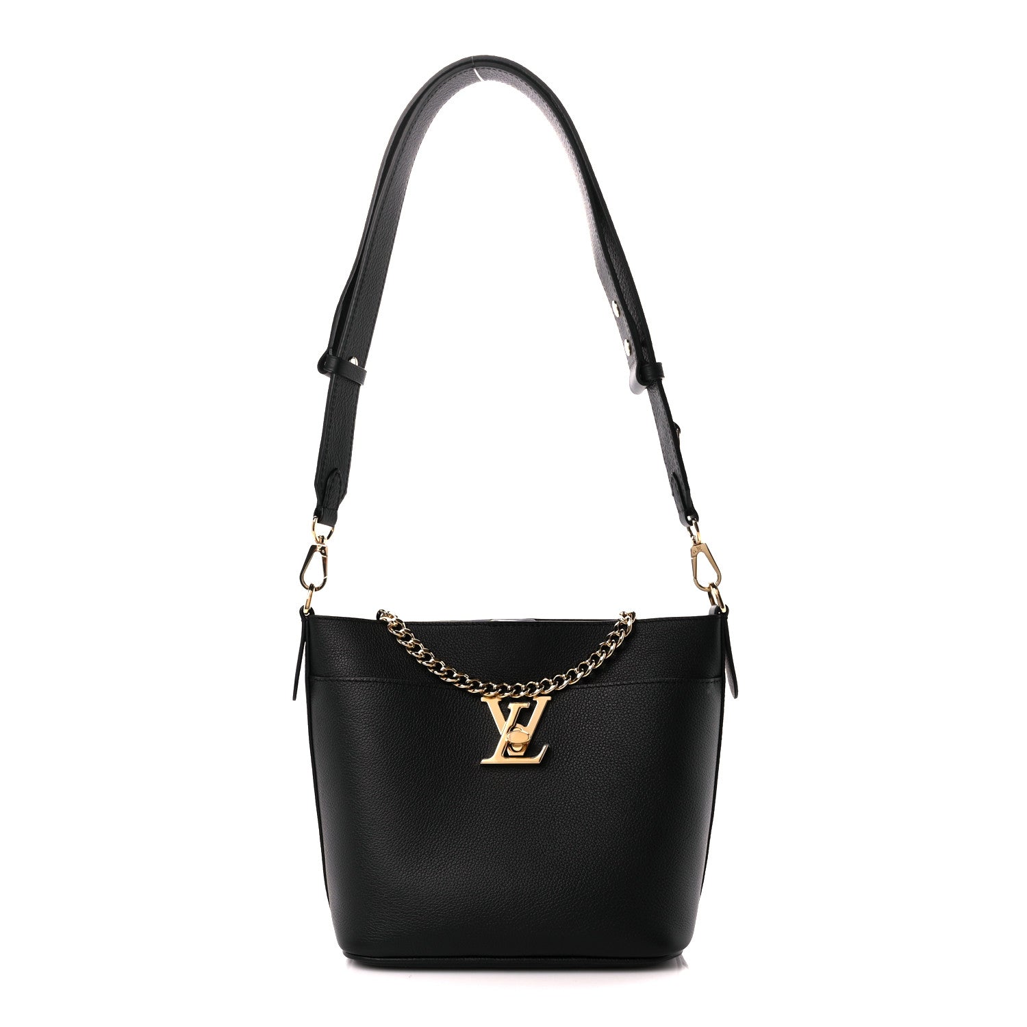 Louis Vuitton Calfskin Lock and Walk Bucket Black 1 of 11