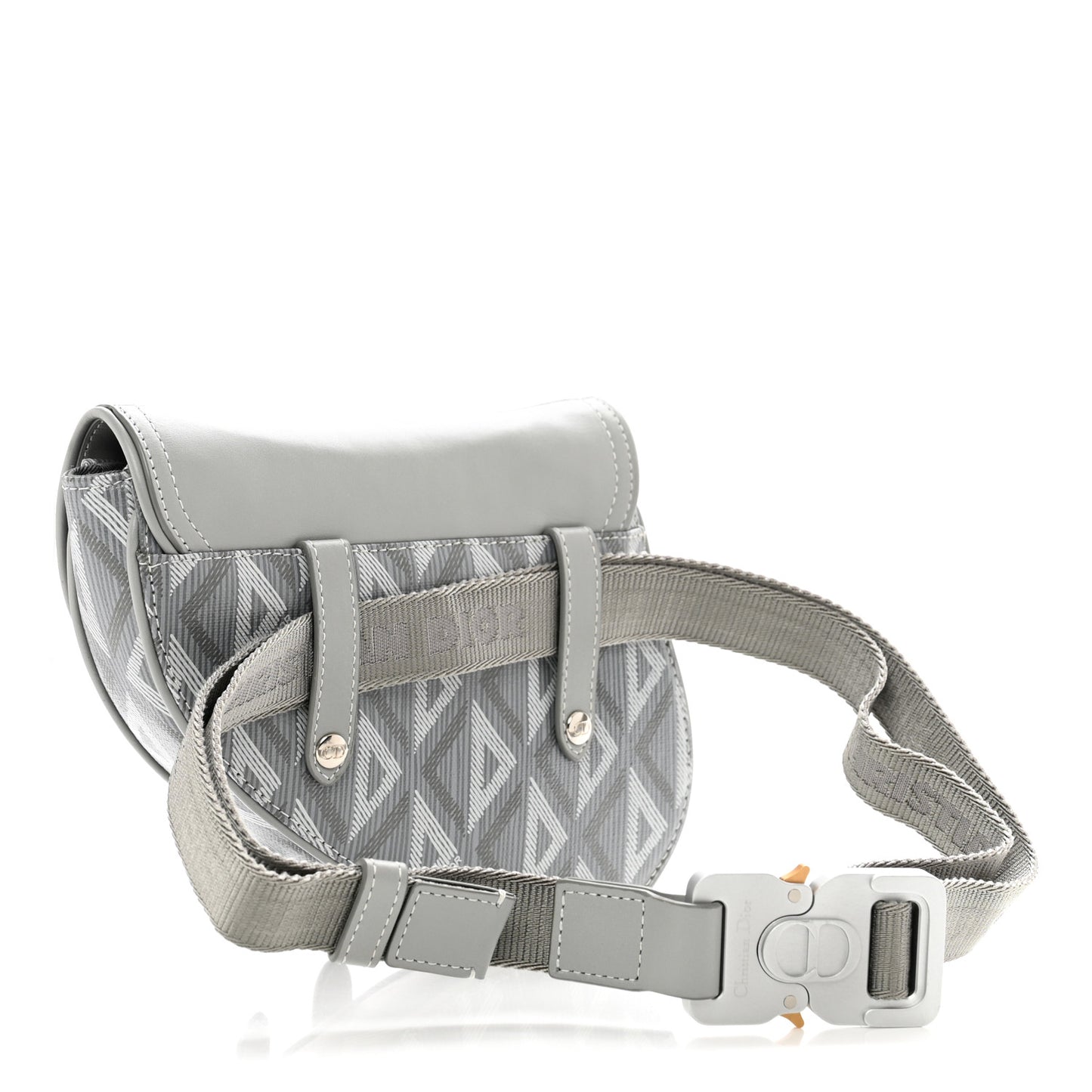 Coated Canvas CD Diamond Mens Mini Saddle Bag Grey