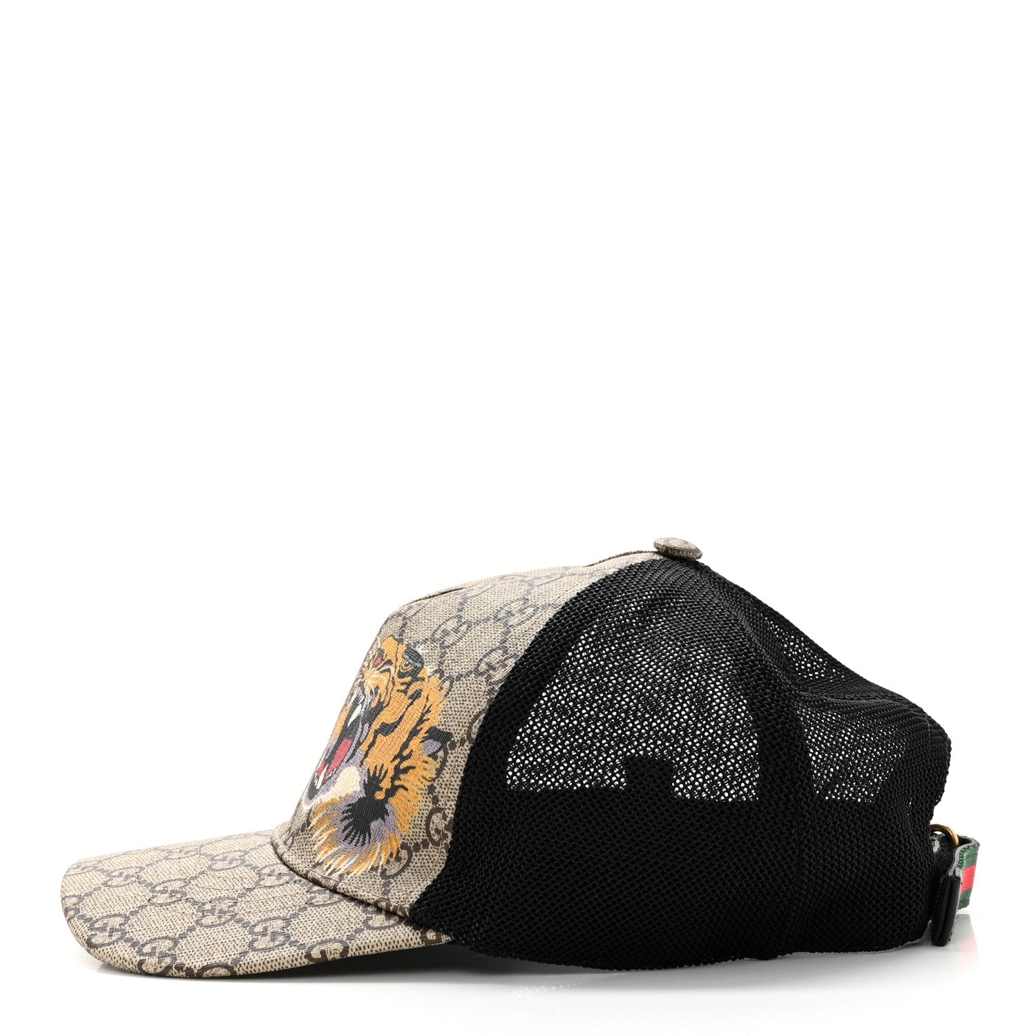 Gucci GG Supreme Monogram Tiger Print Baseball Hat M 58 Beige 4 of 10