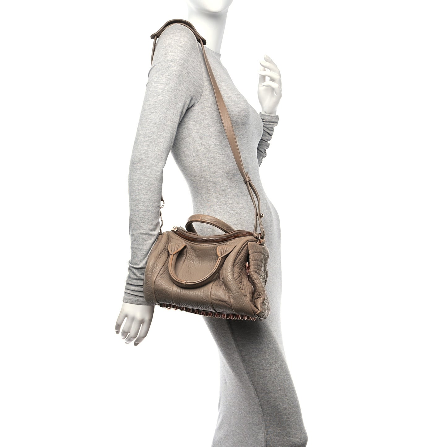 Pebbled Lambskin Rockie Latte Rose Gold Hardware