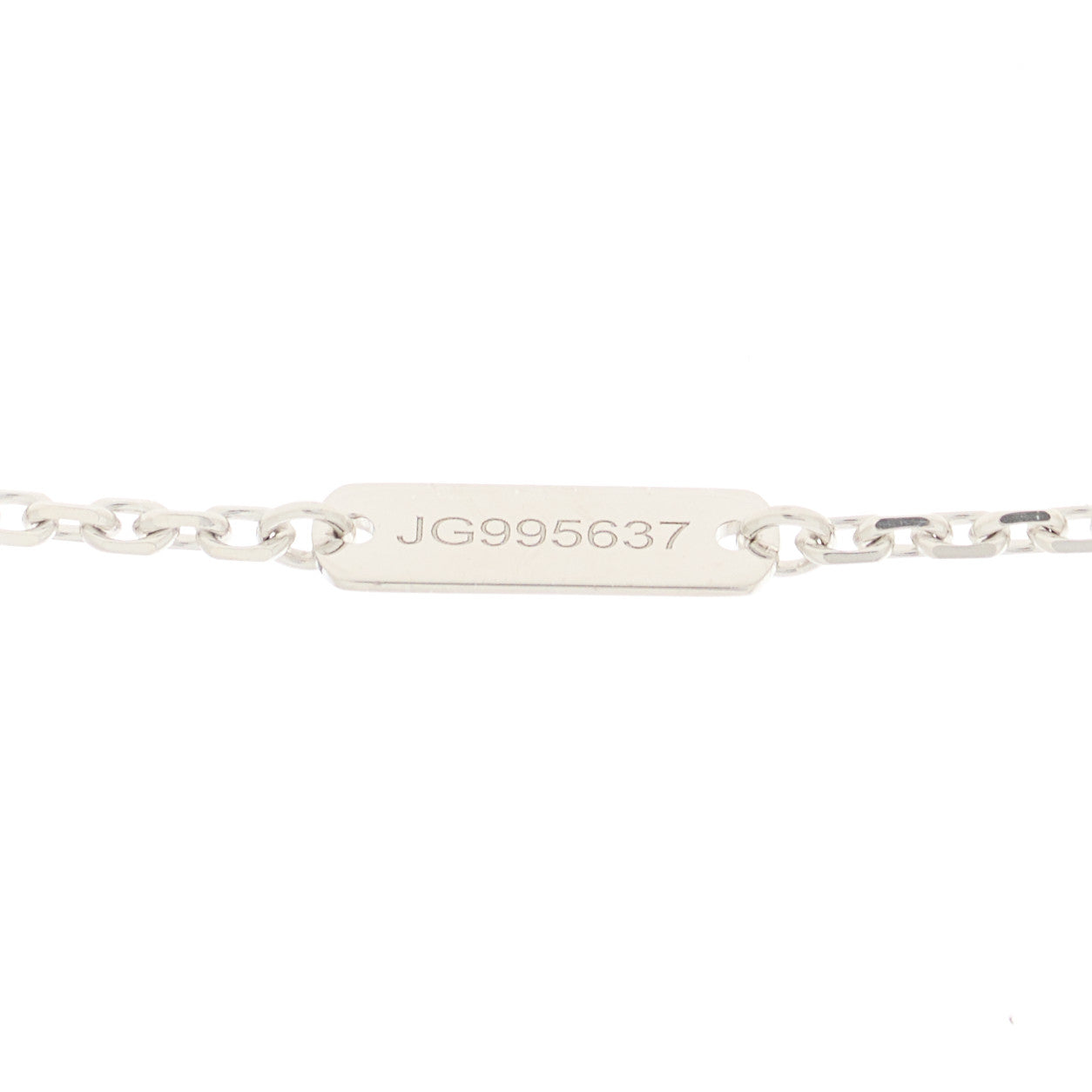 18K White Gold Chalcedony Vintage Alhambra Pendant Necklace