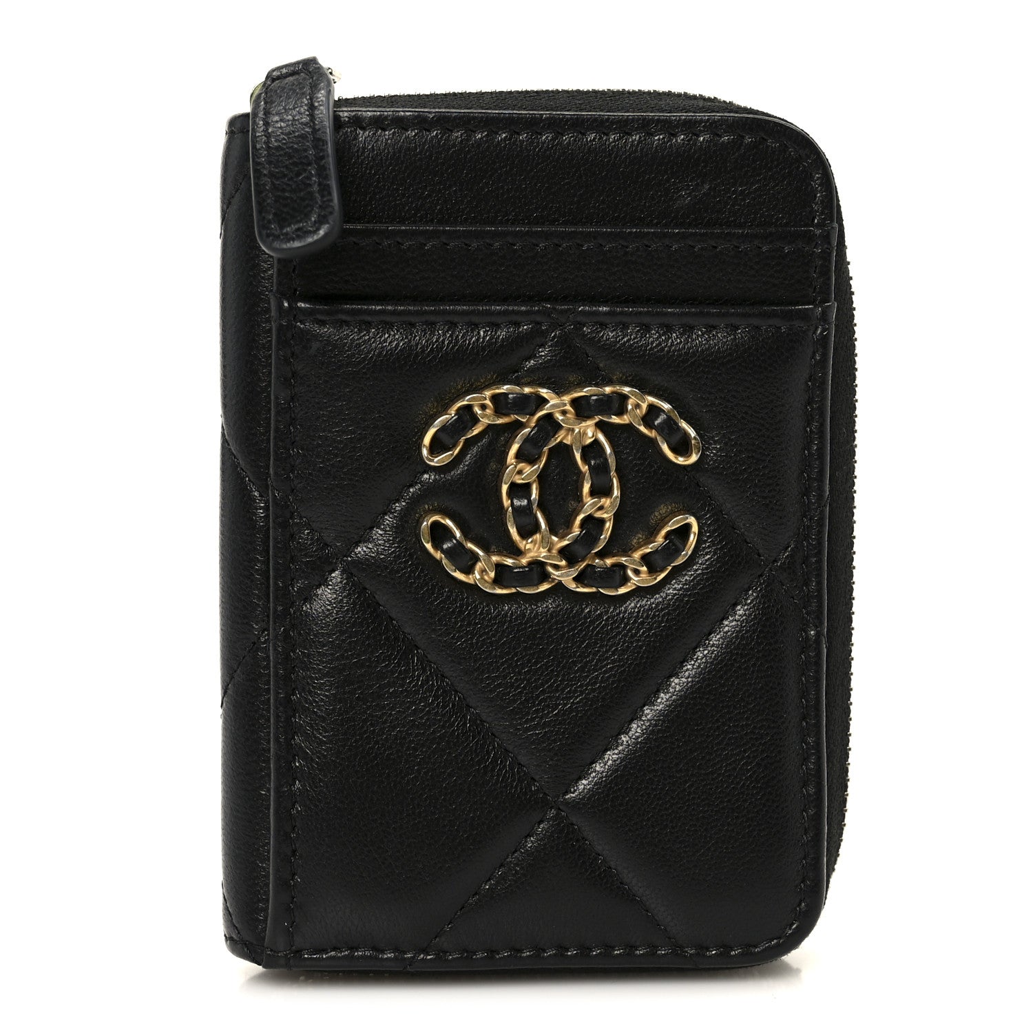 ヴィンテージCHANEL エナメル革ポーチ　黒 箱・ライセンスカード Chanel Black Leather Vintage Card Holder – The Hosta