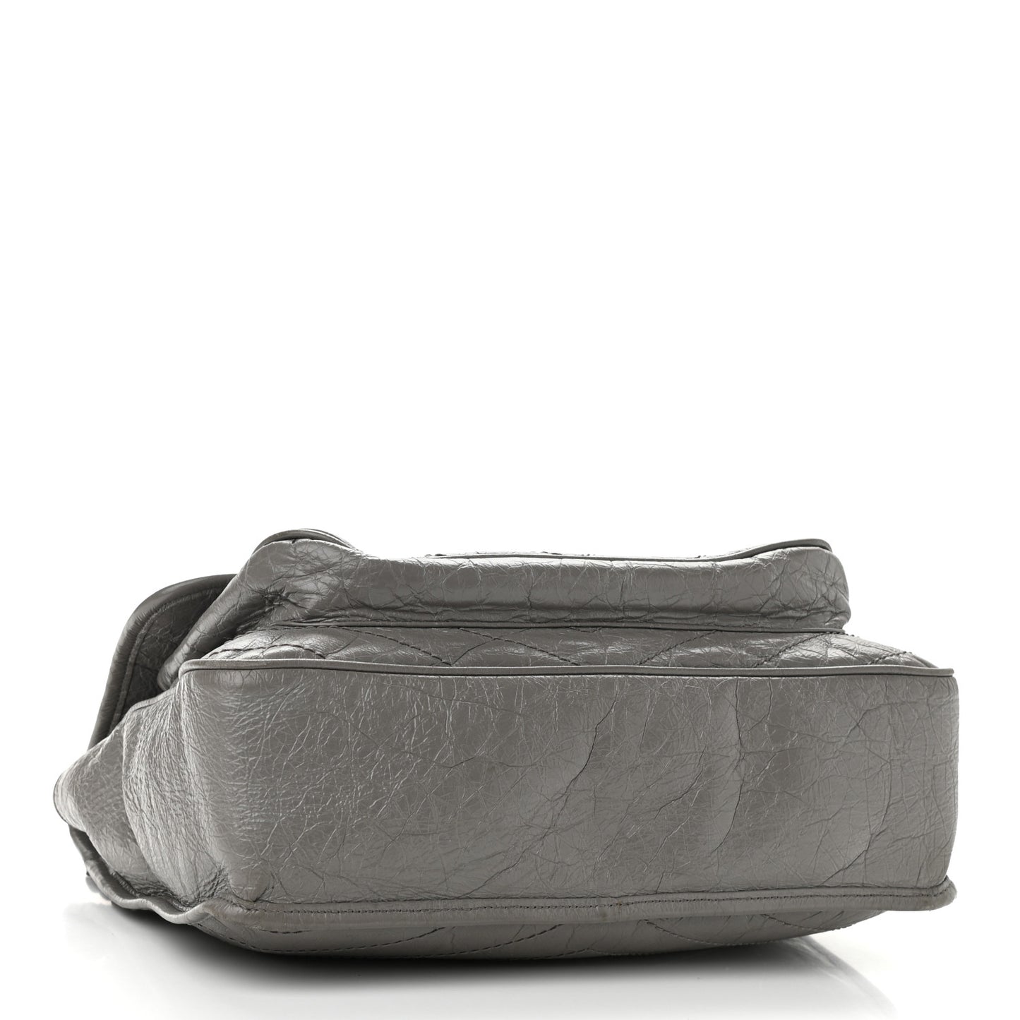 Crinkled Calfskin Matelasse Monogram Large Niki Chain Satchel Fog